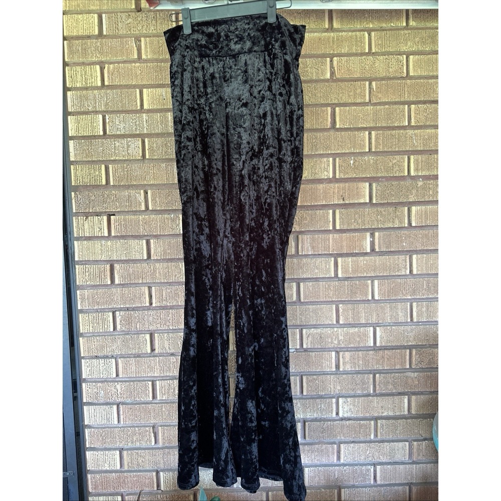Set 2 Stretch Crushed Velvet Smooth Pajama Pants Leggings Size L/XL Girls Soft - Picture 2 of 13